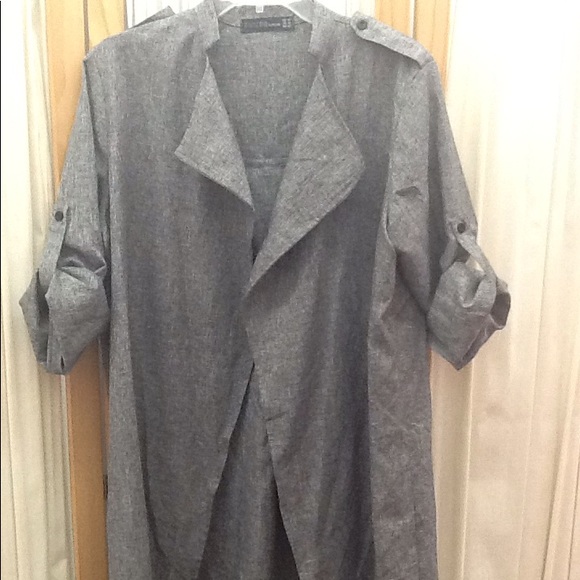 Zanzea Collection Women's Gray Open Front Cardigan Jacket Size 10 - Picture 2 of 6